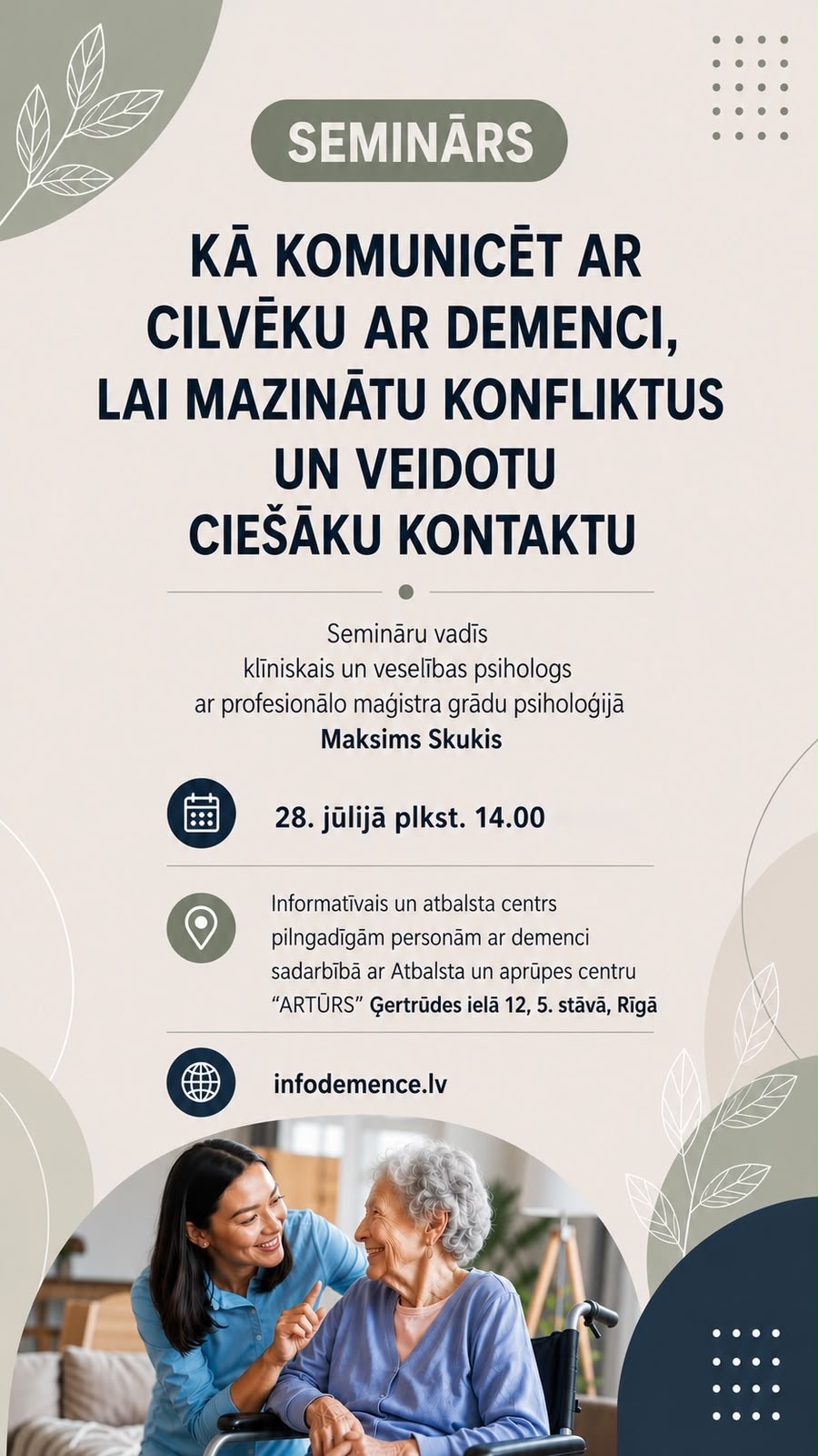 Seminārs par komunikāciju ar cilvēku ar demenci